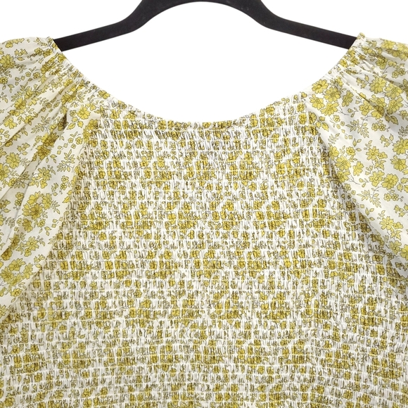 J CREW Plus Size Liberty Smocked Blouse Top Puff-Sleeve Capel Butter Yellow 18 - Picture 9 of 15